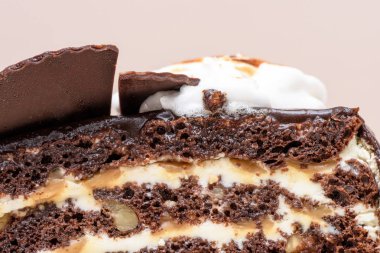 karanlık çikolatalı pasta dilimi