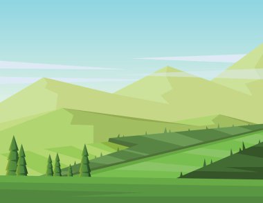 Çam ağaçları ile dijital vektör arka plan