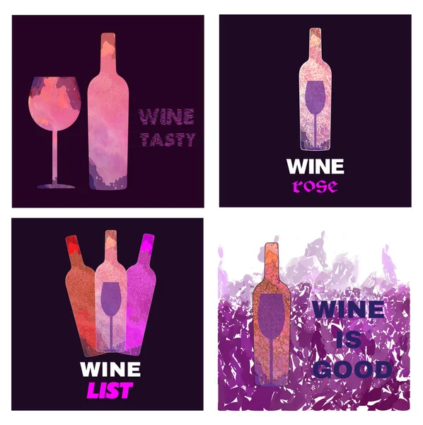 Set di carte degustazione vini — Vettoriale Stock