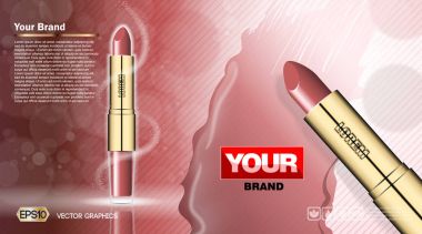 Dijital vektör kırmızı ruj mockup ayarla