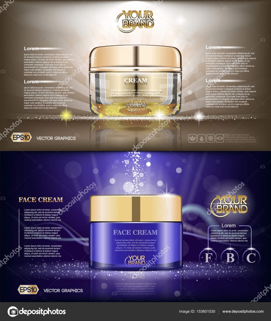 Digital vector glass face cream brown and purple Stock Vector Image by
