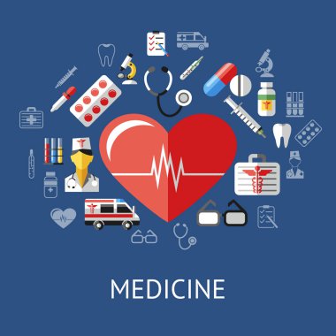 Dijital vektör mavi kırmızı büyük kalp