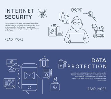 Dijital vektör mavi Internet security