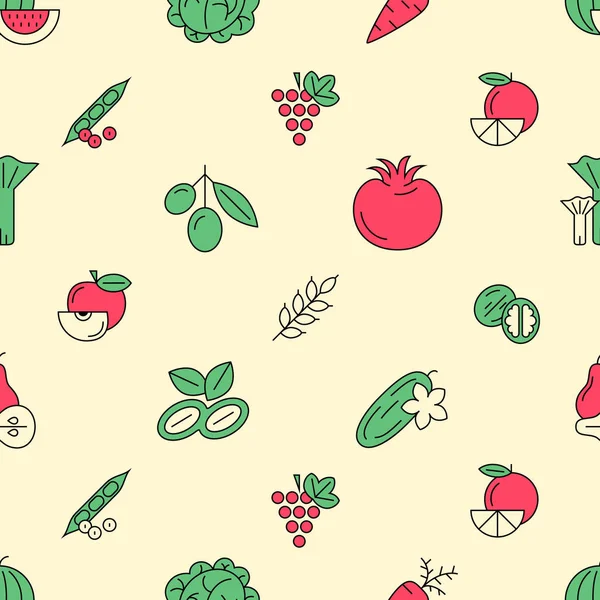 Iconos digitales verdes vegetales rojos — Vector de stock