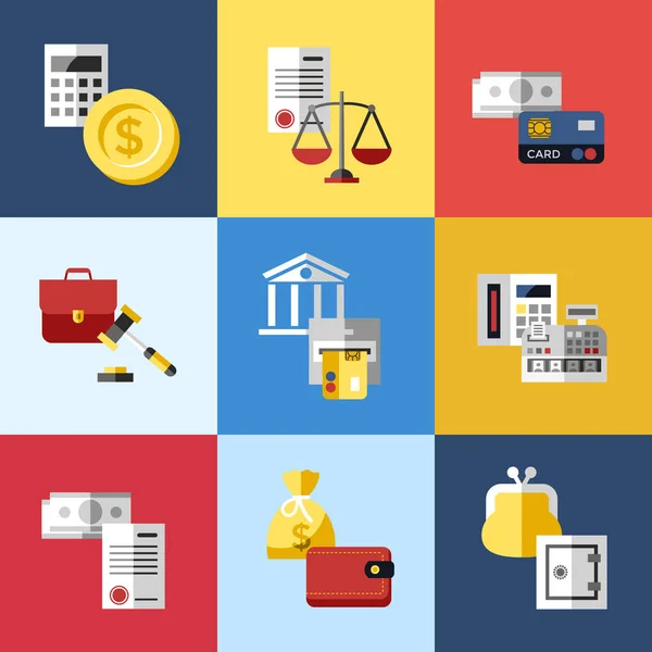 Vetor digital ícones de negócios vermelhos azuis —  Vetores de Stock