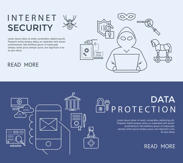 Sicurezza internet vettoriale digitale blu — Vettoriale Stock