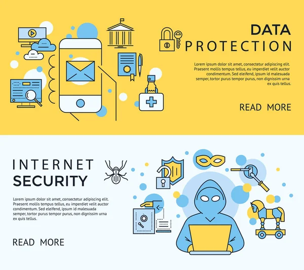 Dati di sicurezza di Internet blu vettoriale digitale — Vettoriale Stock
