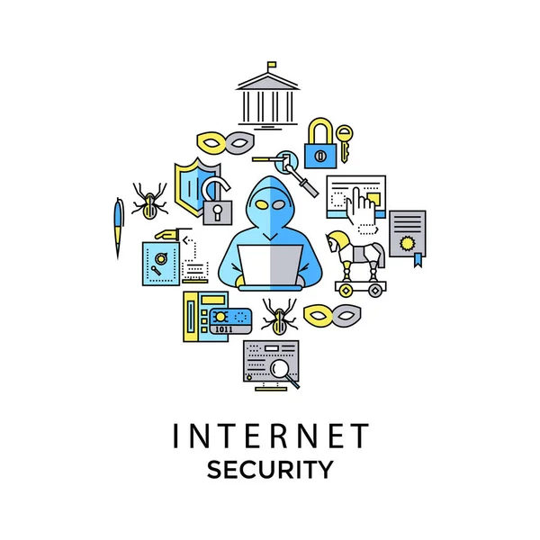 Dati di sicurezza di Internet blu vettoriale digitale — Vettoriale Stock