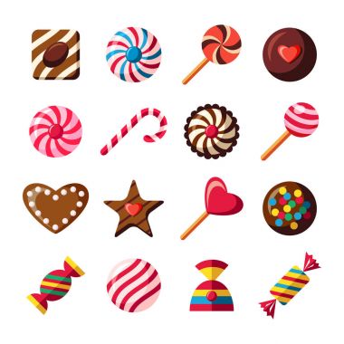 Dijital vektör kırmızı kahverengi şeker