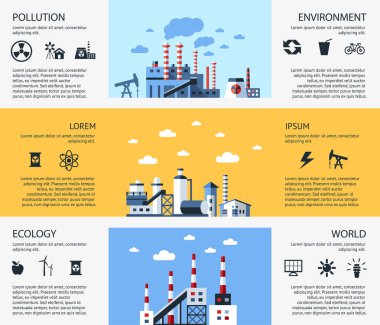 Dijital vektör mavi fabrika kirliliği