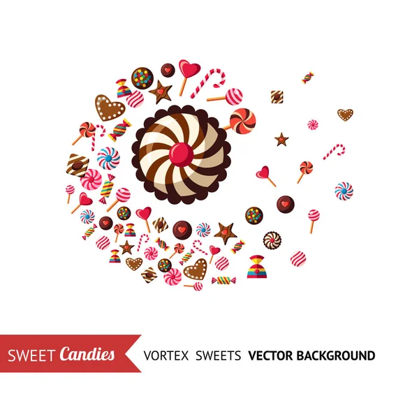 Digital vektor coklat merah manis - Stok Vektor