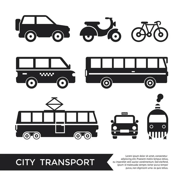 Digital vector negro ciudad transporte — Vector de stock