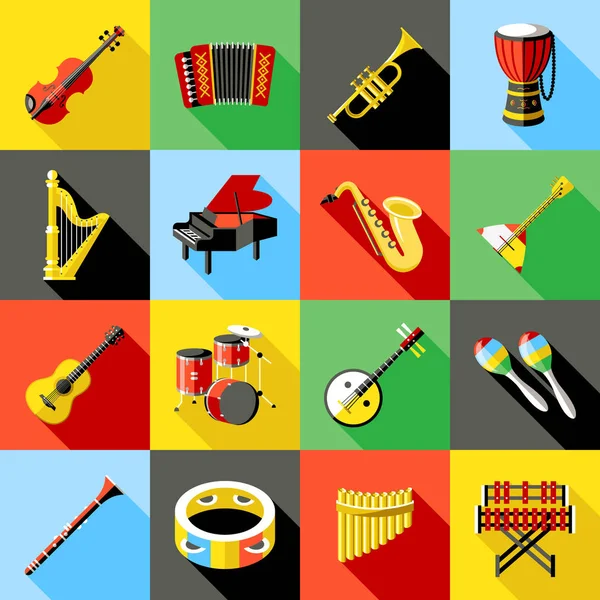 Vector digital instrumentos de música verde — Vector de stock