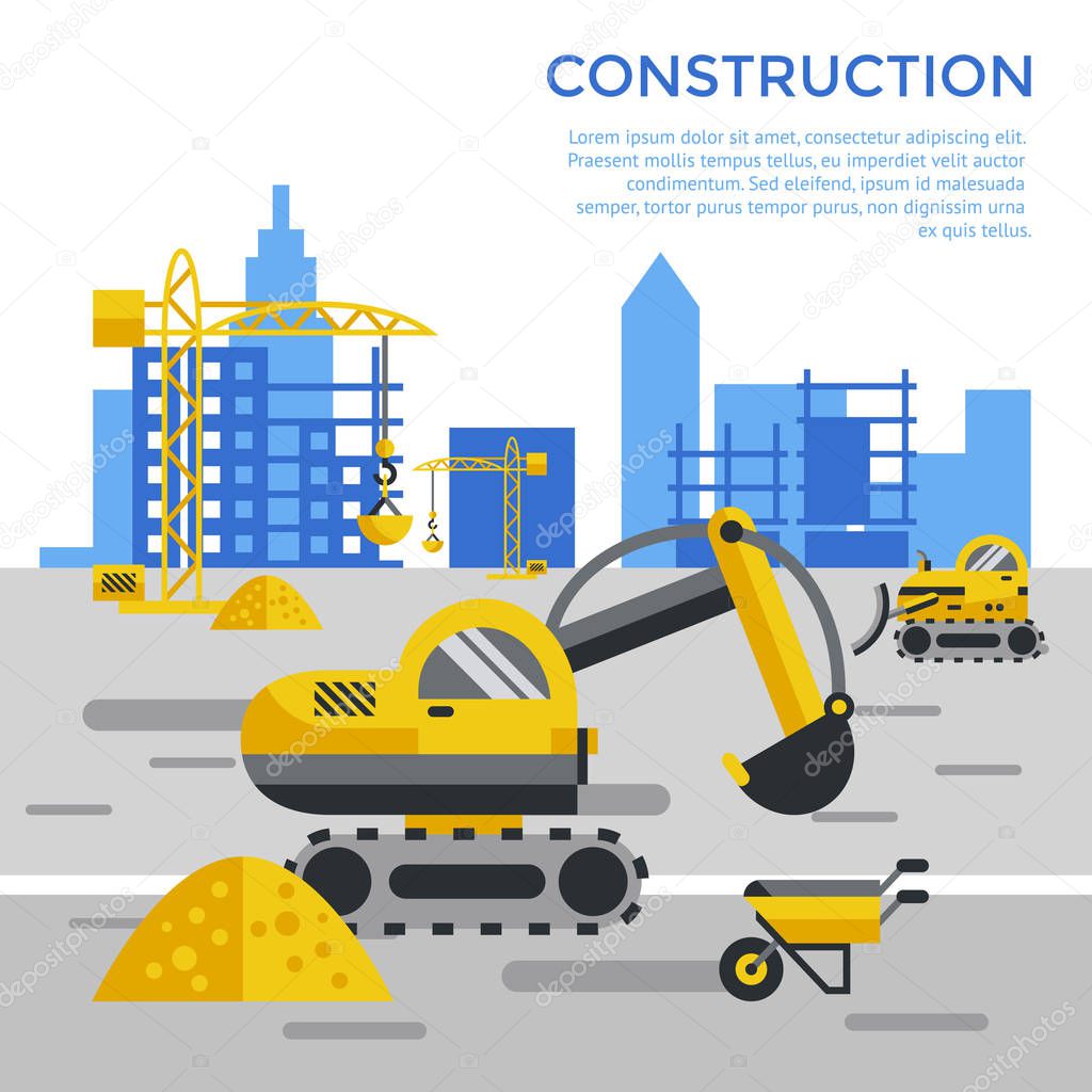 Digital vector yellow construction