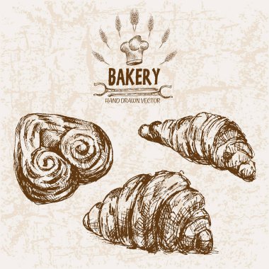 Dijital vektör ayrıntılı satırı sanat ekmek