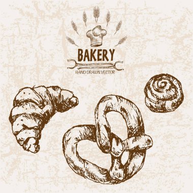 Dijital vektör ayrıntılı satırı sanat ekmek