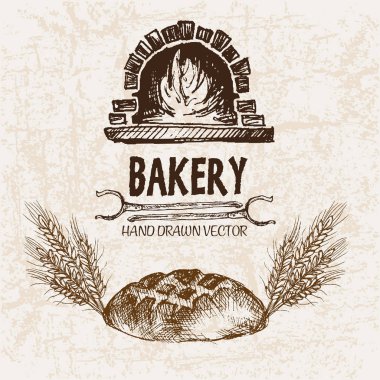 Dijital vektör ayrıntılı satırı sanat ekmek