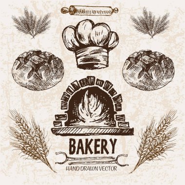 Dijital vektör ayrıntılı satırı sanat ekmek