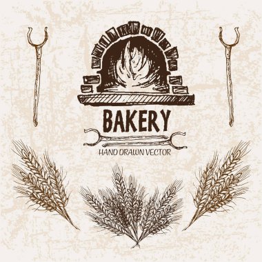 Dijital vektör ayrıntılı satırı sanat ekmek