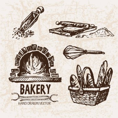 Dijital vektör ayrıntılı satırı sanat ekmek