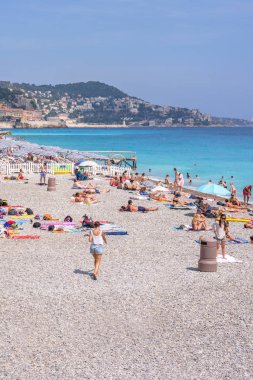 Nice Cote Dazur beach resort Fransa görünümüne güzel gün ışığı