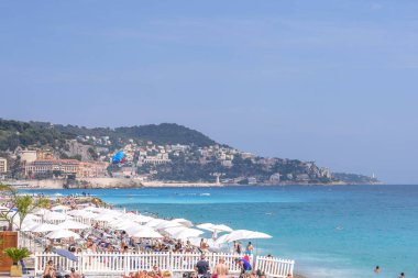 Nice Cote Dazur beach resort Fransa görünümüne güzel gün ışığı