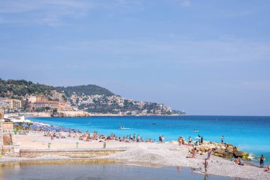 Nice Cote Dazur beach resort Fran görünümüne güzel gün ışığı