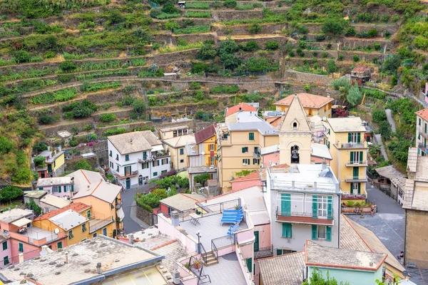 Daylight view to Manarola city from top — Stock Photo, Image