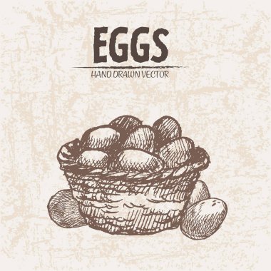 Dijital vektör hat sanat yumurta ahşap ayrıntılı