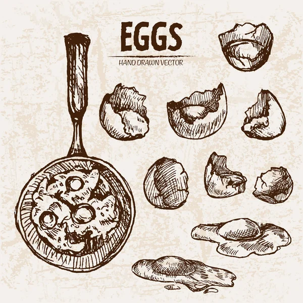 数字矢量详细线艺术烹饪蛋 — 图库矢量图片