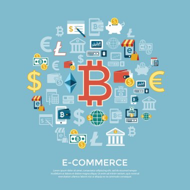 Dijital vektör bitcoin elektronik cryptocurrency