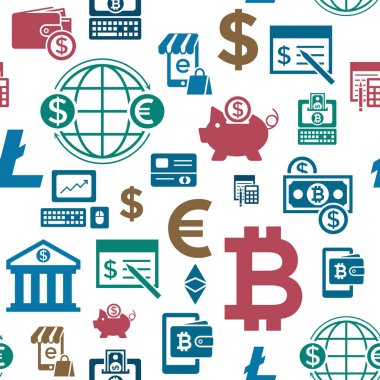 Dijital vektör bitcoin elektronik cryptocurrency