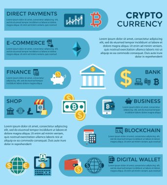 Dijital vektör bitcoin elektronik cryptocurrency