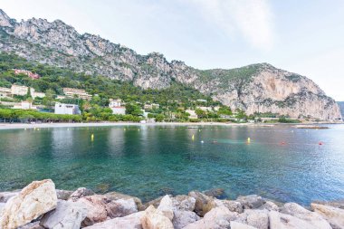 Beaulieu-sur-Mer resort denizden mavi için gün ışığından yararlanma görünümü