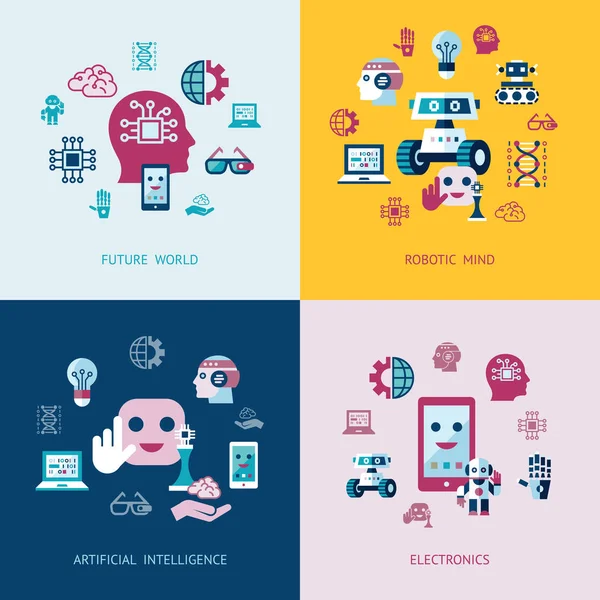 Digital vector inteligencia artificial — Archivo Imágenes Vectoriales