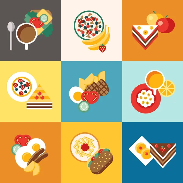 Dijital vektör kahvaltı yemek taze yiyecek ve içecek