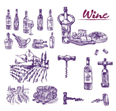 Dijital renkli vektör ayrıntılı satırı sanat vintage