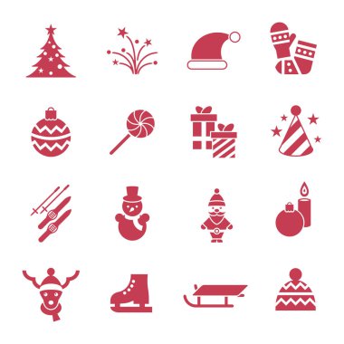 Dijital vektör Noel ve yeni yıl tatilleri ayarla