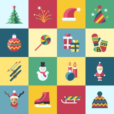 Dijital vektör Noel ve yeni yıl tatilleri ayarla