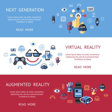 Dijital vektör sanal artar gerçeklik set