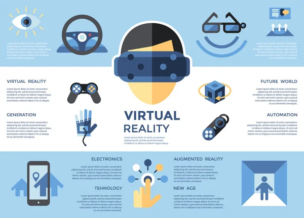 Conjunto de realidade virtual aumentada vetorial digital — Vetor de Stock