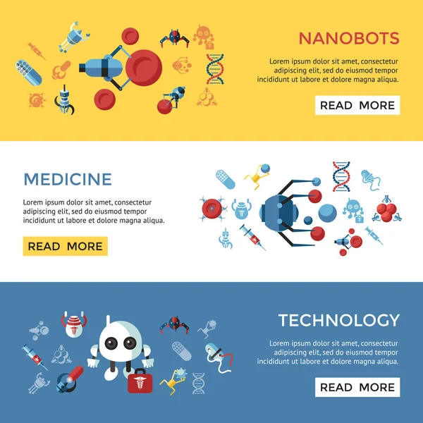 Digital nano robôs médicos inteligentes objetos de conceito — Vetor de Stock