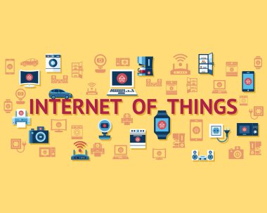 Dijital vektör İnternet şeyler kavramının uçan
