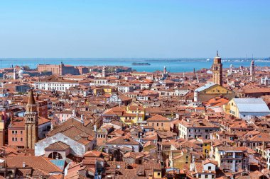Panoramik hava cityscape görünümüne Venedik İtalya