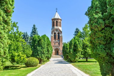 Yol Katedrali ile yeşil ağaçlar için gün ışığından yararlanma görünümüne tarafında
