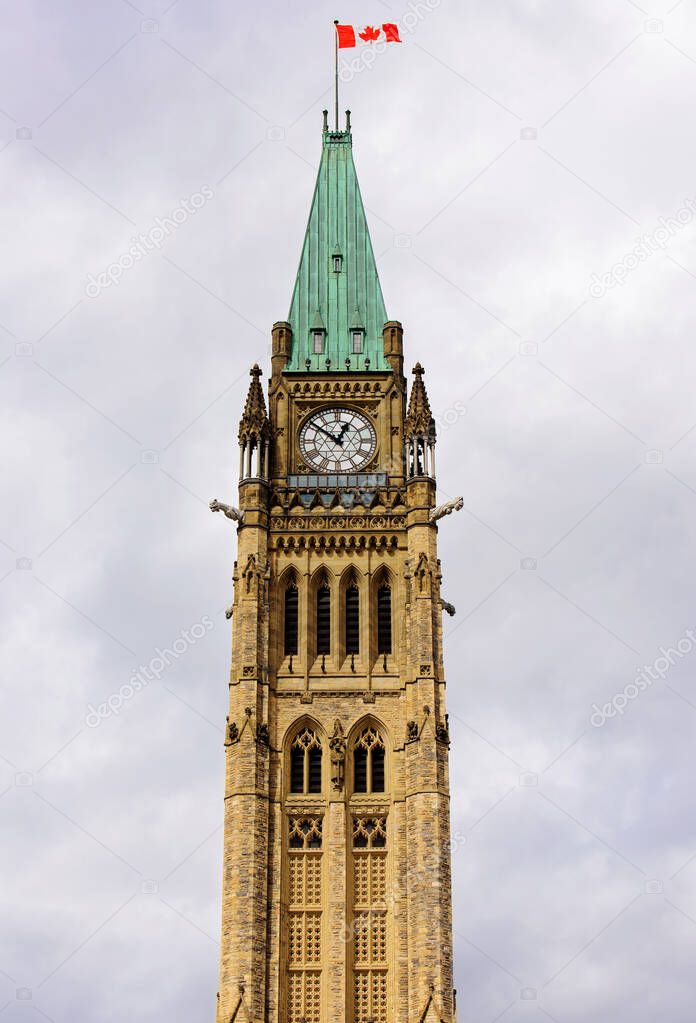 Peace tower in sunny day
