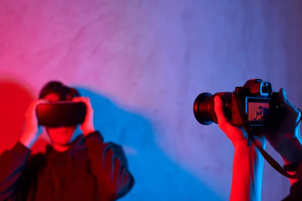 Achter de schermen van virtual reality commerciële schieten — Stockfoto