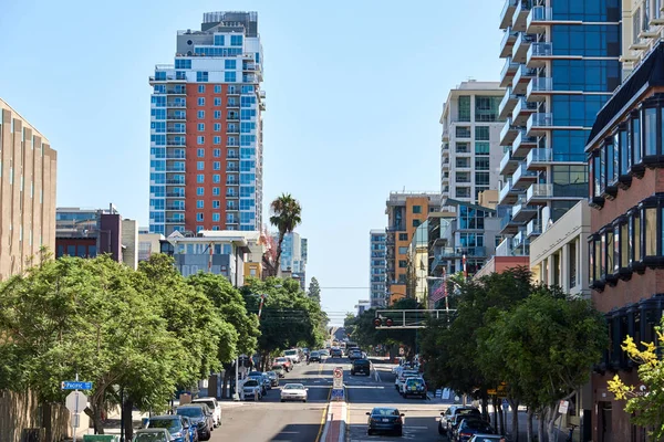 San Diego at daylight with architecture and cars — Stock Photo, Image