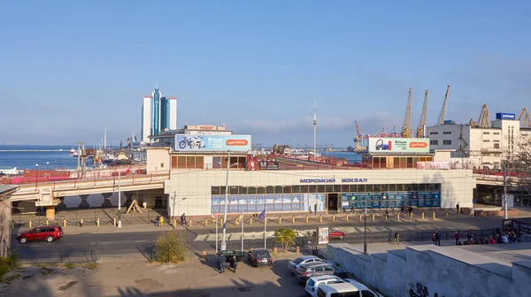 Strzał wejścia do portu morskiego w Odessie — Zdjęcie stockowe