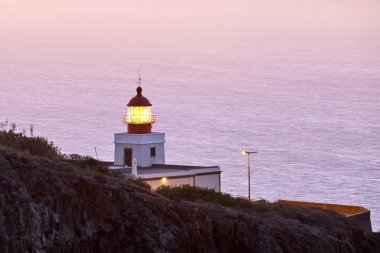Madeira Portekiz 'de Ponta da Pargo' da deniz feneri